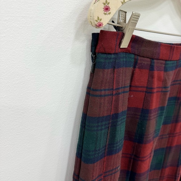 Meigle Scottish 100% pure new wool Red Green Tartan Watch Plaid skirt New Sz 16 - Picture 3 of 7